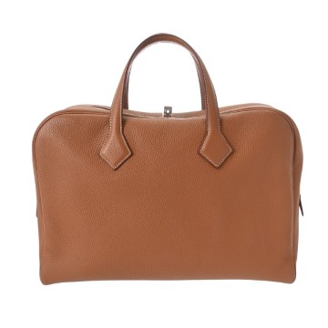 エルメス ヴィクトリア 40 ゴールド トリヨンクレマンス ユニセックス バッグ 【中古】【bag】