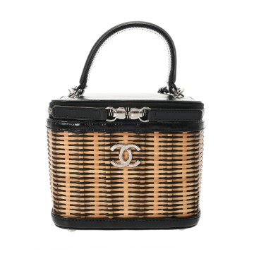 ゴヤール ヴァニティケース ベージュ/ブラック AS1347 ラタン/レザー ユニセックス バッグ 【中古】【bag】