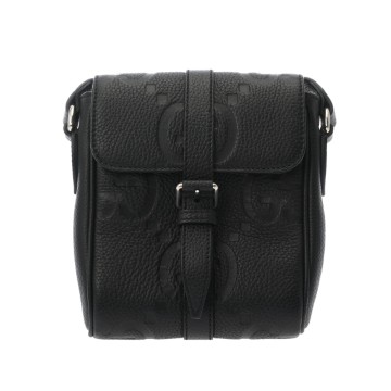 グッチ ジャンボGG スモール メッセンジャー ブラック 760235 レザー メンズ バッグ 【中古】【bag】