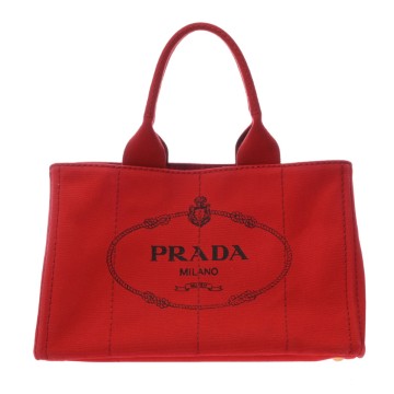 プラダ カナパトート 2WAY レッド BN1877 キャンバス レディース バッグ 【中古】【bag】