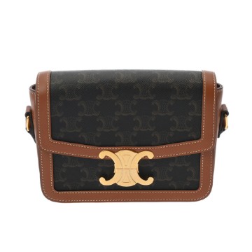 セリーヌ ティーン トリオンフ タン 188882BZ4.04LU トリオンフキャンバス/カーフスキン レディース バッグ 【中古】【bag】