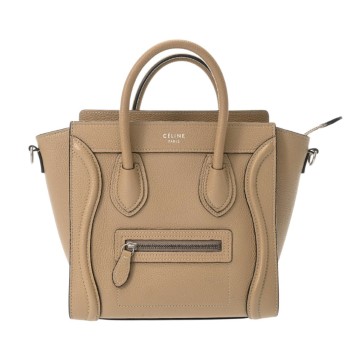 セリーヌ ラゲージ ナノ デューン 168243LUG.03UN ドラムドカーフ レディース バッグ 【中古】【bag】