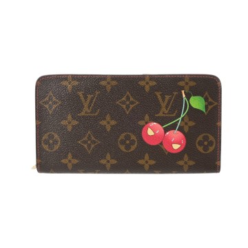 ルイ ヴィトン モノグラムチェリー LV×村上隆 ポルトモネジップ ブラウン M95006 モノグラムキャンバス ユニセックス 財布 【中古】【purse】