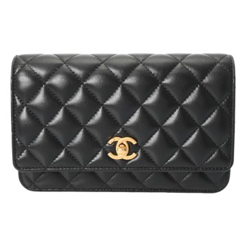 シャネル マトラッセ チェーンウォレット ブラック AP1450 ラムスキン レディース バッグ 【中古】【bag】