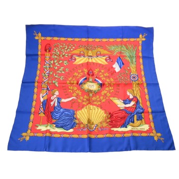 エルメス カレ90 LIBERTE EGALITE FRATERNITE REPUBLIQUE FRANCAISE マルチカラー シルク100％ レディース 【中古】【other】