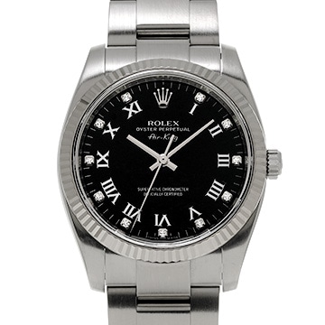 ロレックス エアキング 114234G ブラック/ダイヤモンド メンズ 時計 【中古】【wristwatch】
