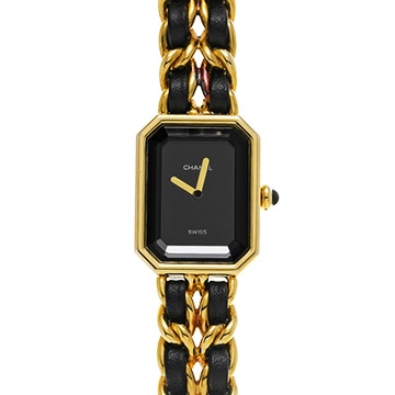 シャネル プルミエール L H0001 ブラック レディース 時計 【中古】【wristwatch】