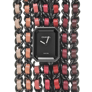 シャネル プルミエール カフ BLUSH M H10329 ブラック レディース 時計 【中古】【wristwatch】