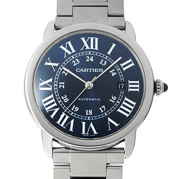 カルティエ ロンドソロ XL WSRN0023 ブルー メンズ 時計 【中古】【wristwatch】