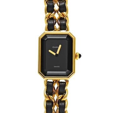 シャネル プルミエール M H0001 ブラック レディース 時計 【中古】【wristwatch】