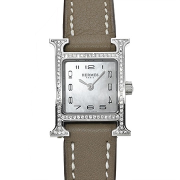 エルメス Hウォッチ ミニ HH1.131.286 ホワイトシェル レディース 時計 【中古】【wristwatch】