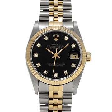 ロレックス デイトジャスト 31 68273G ブラック/ダイヤモンド ユニセックス 時計 【中古】【wristwatch】