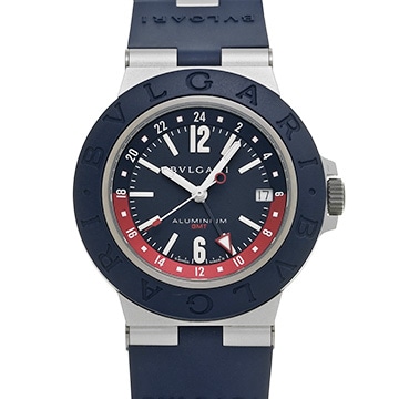 ブルガリ アルミニウム GMT 103554 ブルー メンズ 時計 【中古】【wristwatch】
