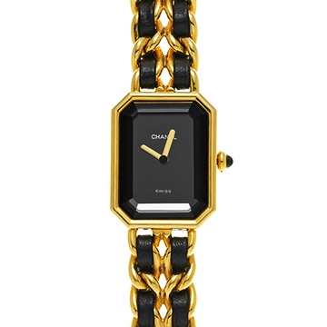 シャネル プルミエール M H0001 ブラック レディース 時計 【中古】【wristwatch】