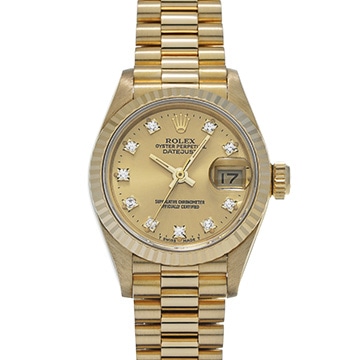 ロレックス デイトジャスト 69178G シャンパン/ダイヤモンド レディース 時計 【中古】【wristwatch】