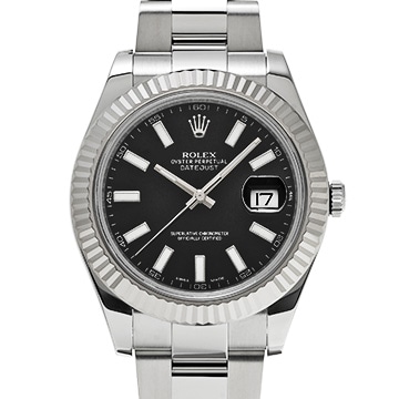 ロレックス デイトジャストII 116334 ブラック メンズ 時計 【中古】【wristwatch】