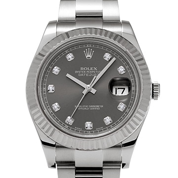 ロレックス デイトジャストII 116334G グレー/ダイヤモンド メンズ 時計 【中古】【wristwatch】