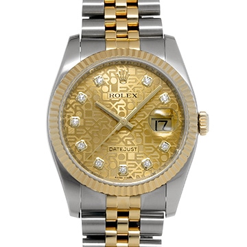 ロレックス デイトジャスト 116233G シャンパンコンピュータ/ダイヤモンド メンズ 時計 【中古】【wristwatch】