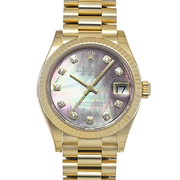 ロレックス デイトジャスト 31 278278NG ブラックシェル/ダイヤモンド ユニセックス 時計 【中古】【wristwatch】