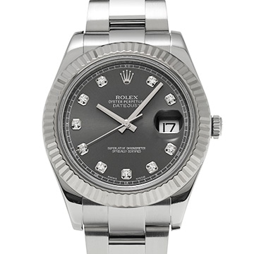 ロレックス デイトジャストII 116334G スレート/ダイヤモンド メンズ 時計 【中古】【wristwatch】