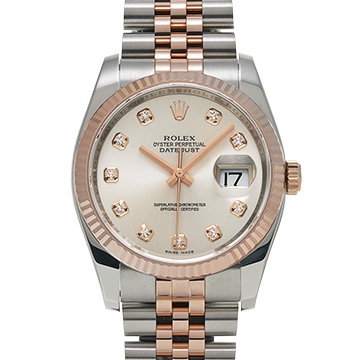 ロレックス デイトジャスト 116231G シルバー/ダイヤモンド メンズ 時計 【中古】【wristwatch】