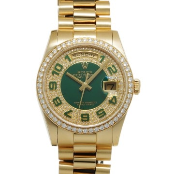 ロレックス デイデイト 36 50th 118348ZEA グリーンジェイド/ダイヤモンド メンズ 時計 【中古】【wristwatch】