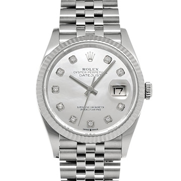 ロレックス デイトジャスト 36 126234NG ホワイトシェル/ダイヤモンド メンズ 時計 【中古】【wristwatch】