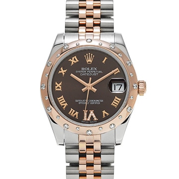 ロレックス デイトジャスト 31 178341 チョコレートブラウン/ダイヤモンド ユニセックス 時計 【中古】【wristwatch】