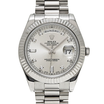 ロレックス デイデイトII 218239A シルバー/ダイヤモンド メンズ 時計 【中古】【wristwatch】