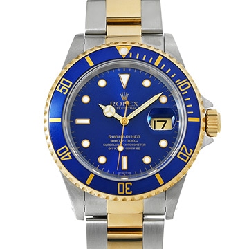 ロレックス サブマリーナ デイト 16613 ブルー メンズ 時計 【中古】【wristwatch】