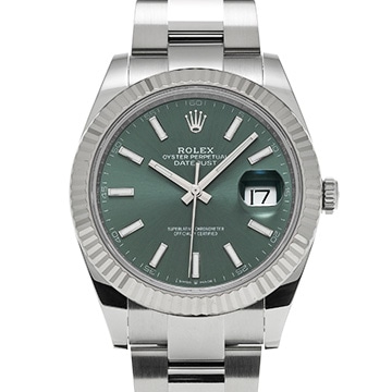 ロレックス デイトジャスト 41 126334 ミントグリーン メンズ 時計 【中古】【wristwatch】