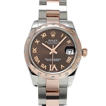 ロレックス デイトジャスト 31 178341 チョコレートブラウン/ダイヤモンド ユニセックス 時計 【中古】【wristwatch】