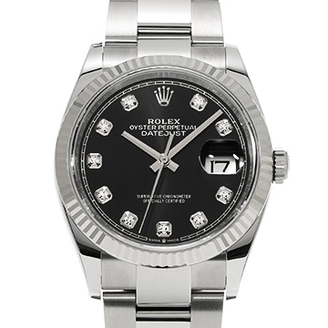 ロレックス デイトジャスト 36 126234G ブライトブラック/ダイヤモンド メンズ 時計 【中古】【wristwatch】