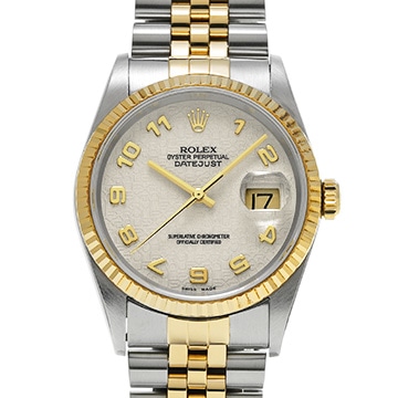 ロレックス デイトジャスト 36 16233 アイボリーコンピュータ メンズ 時計 【中古】【wristwatch】