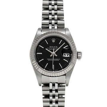 ロレックス デイトジャスト 79174 ブラック レディース 時計 【中古】【wristwatch】