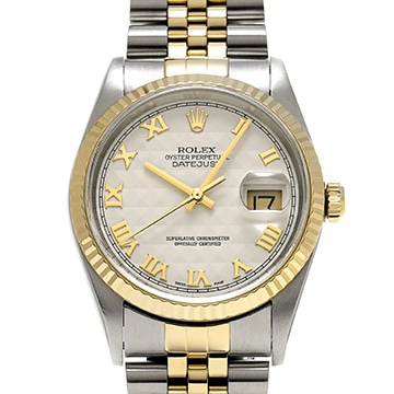 ロレックス デイトジャスト 16233 アイボリーピラミッド メンズ 時計 【中古】【wristwatch】