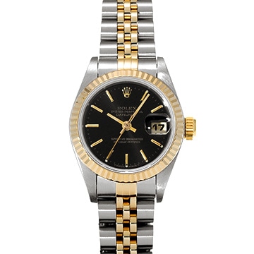 ロレックス デイトジャスト 69173 ブラック レディース 時計 【中古】【wristwatch】