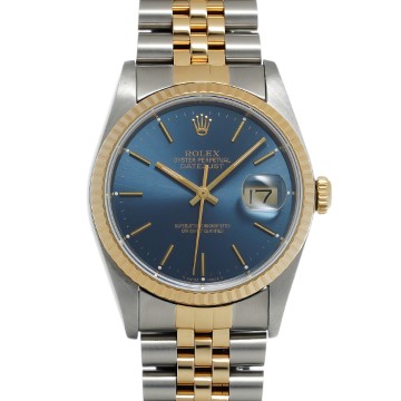 ロレックス デイトジャスト 16233 ブルー メンズ 時計 【中古】【wristwatch】