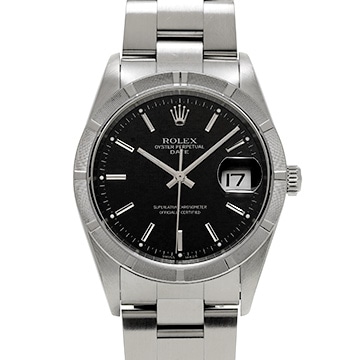 ロレックス オイスターパーペチュアル デイト 15210 ブラック メンズ 時計 【中古】【wristwatch】
