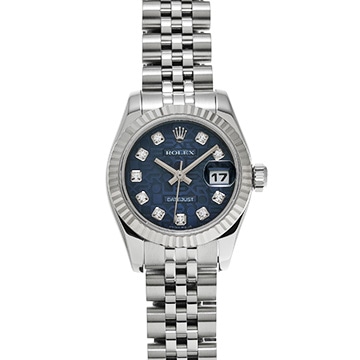 ロレックス デイトジャスト 179174G ブルーコンピュータ/ダイヤモンド レディース 時計 【中古】【wristwatch】
