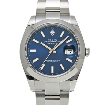 ロレックス デイトジャスト 41 126300 ブライトブルー メンズ 時計 【中古】【wristwatch】