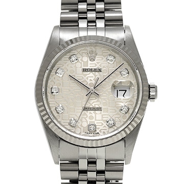 ロレックス デイトジャスト 16234G シルバーコンピュータ/ダイヤモンド メンズ 時計 【中古】【wristwatch】