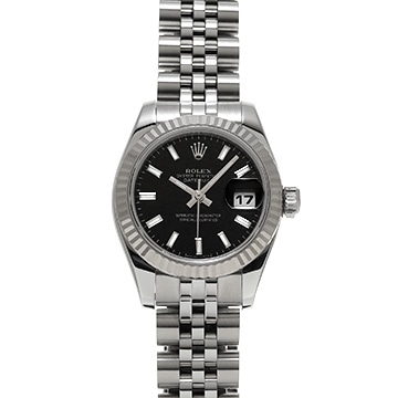 ロレックス デイトジャスト 179174 ブラック レディース 時計 【中古】【wristwatch】
