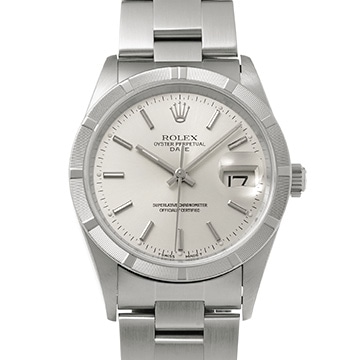 ロレックス オイスターパーペチュアル デイト 15210 シルバー メンズ 時計 【中古】【wristwatch】
