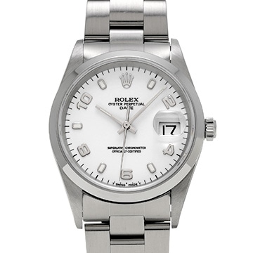 ロレックス オイスターパーペチュアル デイト 15200 ホワイト メンズ 時計 【中古】【wristwatch】