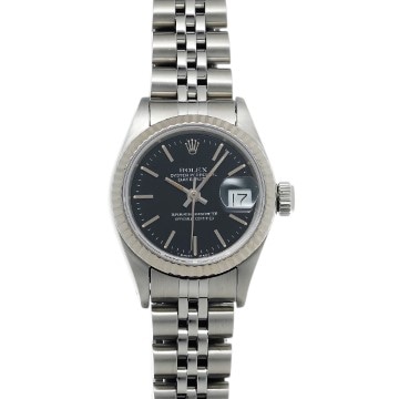 ロレックス デイトジャスト 26 69174 ブラック レディース 時計 【中古】【wristwatch】