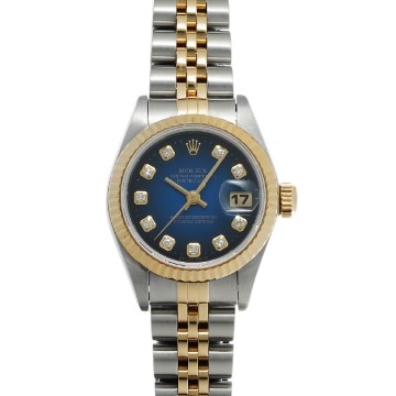 ロレックス デイトジャスト 69173G ブルー・グラデーション/ダイヤモンド レディース 時計 【中古】【wristwatch】