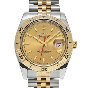 ロレックス デイトジャスト ターノグラフ 116263 シャンパン メンズ 時計 【中古】【wristwatch】