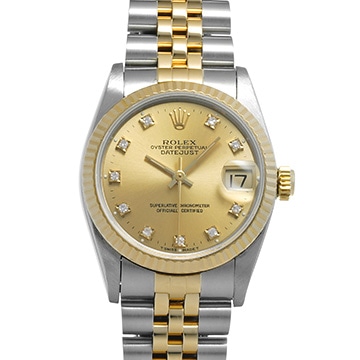 ロレックス デイトジャスト 68273G シャンパン/ダイヤモンド ユニセックス 時計 【中古】【wristwatch】