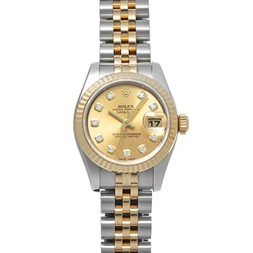 ロレックス デイトジャスト 179173G シャンパン/ダイヤモンド レディース 時計 【中古】【wristwatch】